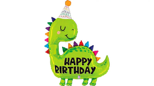 130 cm-es fólia lufi Happy Birthday Dino