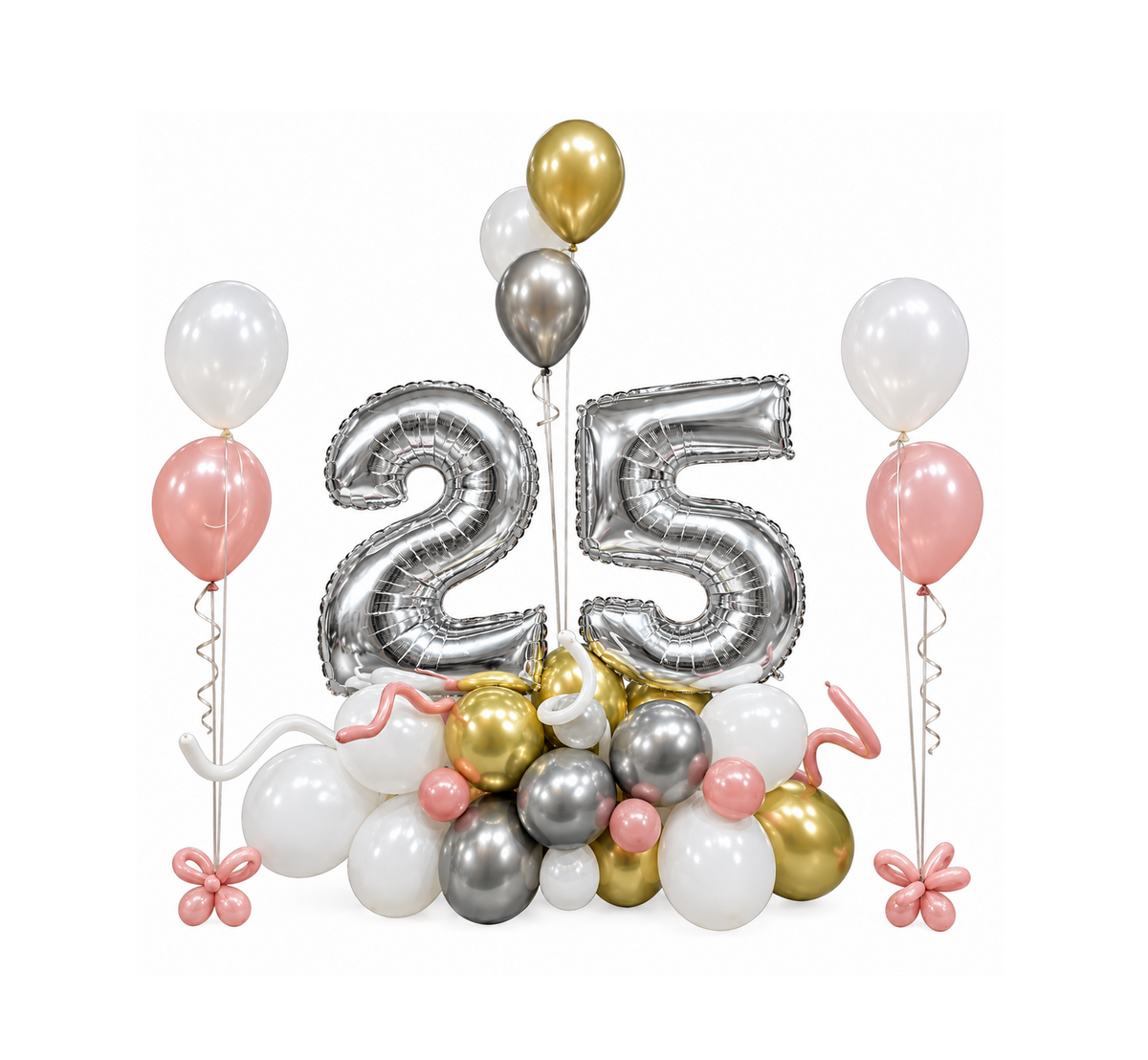 25-ös vízszintes talp + héliumos lufi csokrok