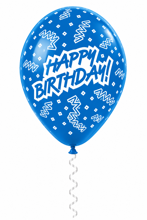 30 cm-es gumi lufi feliratos HAPPY BIRTHDAY cikk-cakk