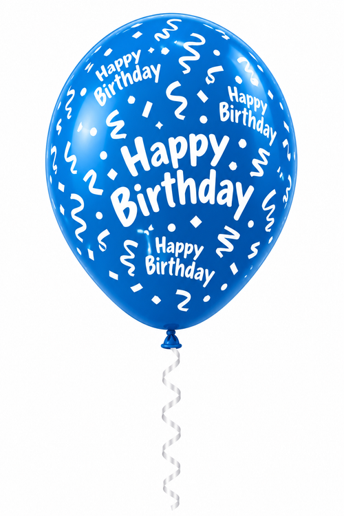 30 cm-es gumi lufi feliratos HAPPY BIRTHDAY szerpentines