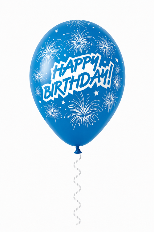 30 cm-es gumi lufi feliratos HAPPY BIRTHDAY tüzijáték