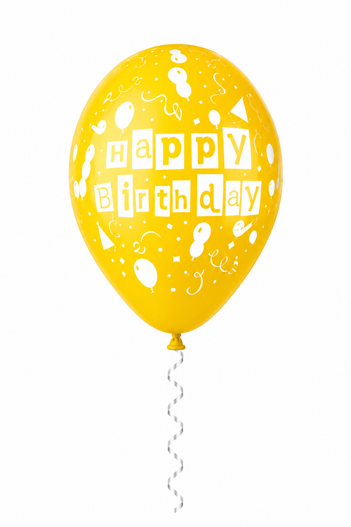 30 cm-es gumi lufi feliratos HAPPY BIRTHDAY vegyes
