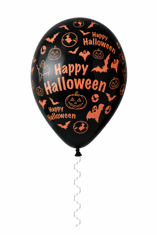 30 cm-es gumi lufi feliratos Happy Halloween denevér