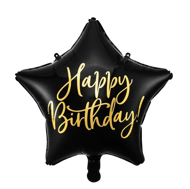 40 cm-es csillag alakú egyszínű fólia lufik Happy Birthday