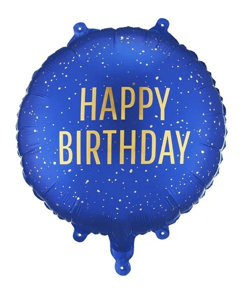 40 cm-es kerek egyszínű fólia lufik Happy Birthday