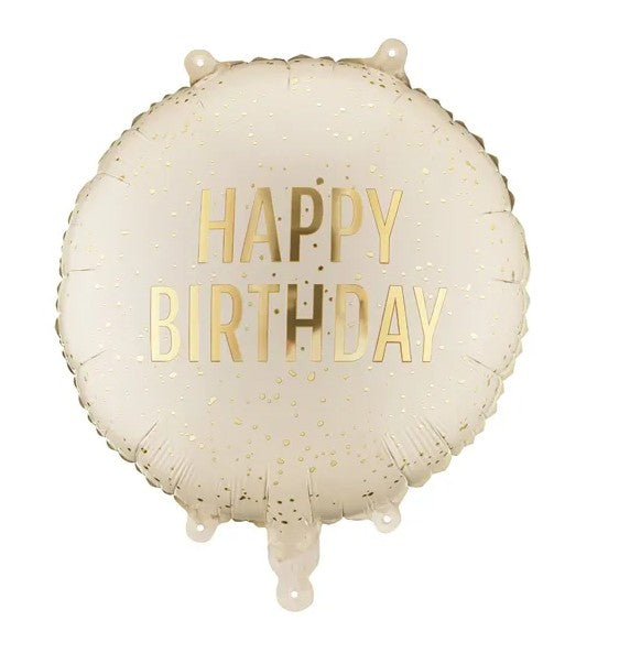 40 cm-es kerek egyszínű fólia lufik Happy Birthday