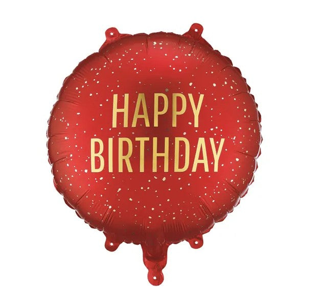 40 cm-es kerek egyszínű fólia lufik Happy Birthday