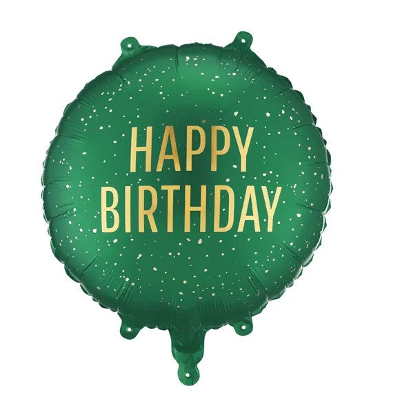 40 cm-es kerek egyszínű fólia lufik Happy Birthday