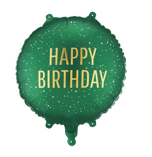 40 cm-es kerek egyszínű fólia lufik Happy Birthday