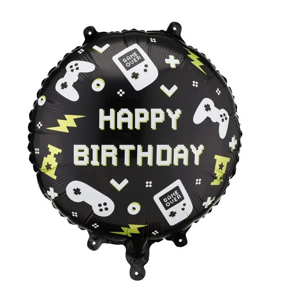45 cm-es fólia lufi Happy Birthday gamer