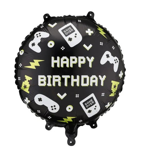 45 cm-es fólia lufi Happy Birthday gamer
