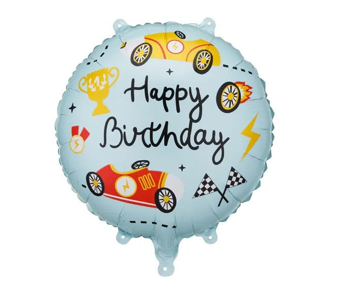 45 cm-es fólia lufi Happy Birthday kocsi futam