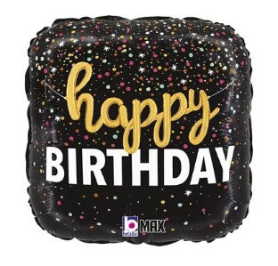 45 cm-es fólia lufi Happy Birthday konfettis
