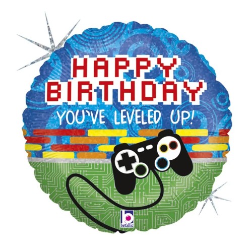 45 cm-es fólia lufi Happy Birthday kontrolleres