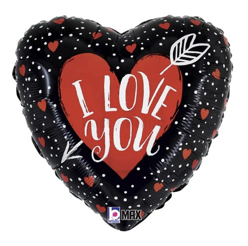 45 cm-es fólia lufi I Love You átlőtt szív