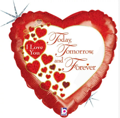 45 cm-es fólia lufi I love you today, tomorrow and forever
