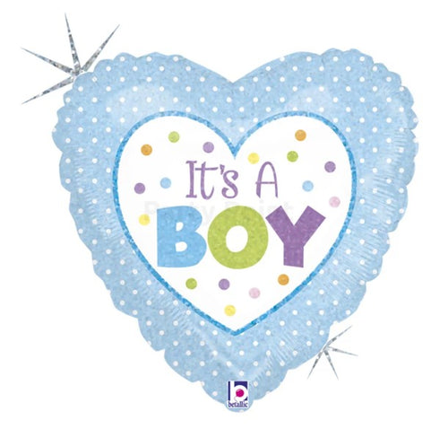 45 cm-es fólia lufi It's a Boy pöttyös