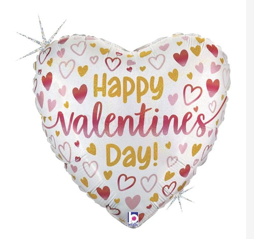 45 cm-es fólia lufi Happy Valentine's day hologramos