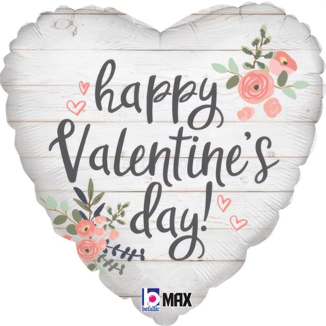 45 cm-es fólia lufi happy Valentin's day rusztikus