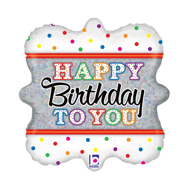45 cm-es fólia lufi HAPPY BIRTHDAY TO YOU pöttyös