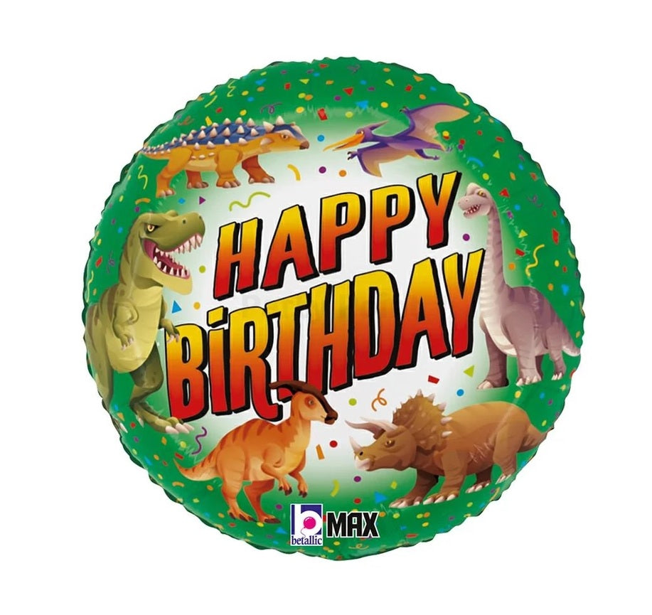 45 cm-es fólia lufi HAPPY BIRTHDAY dinoszauruszos