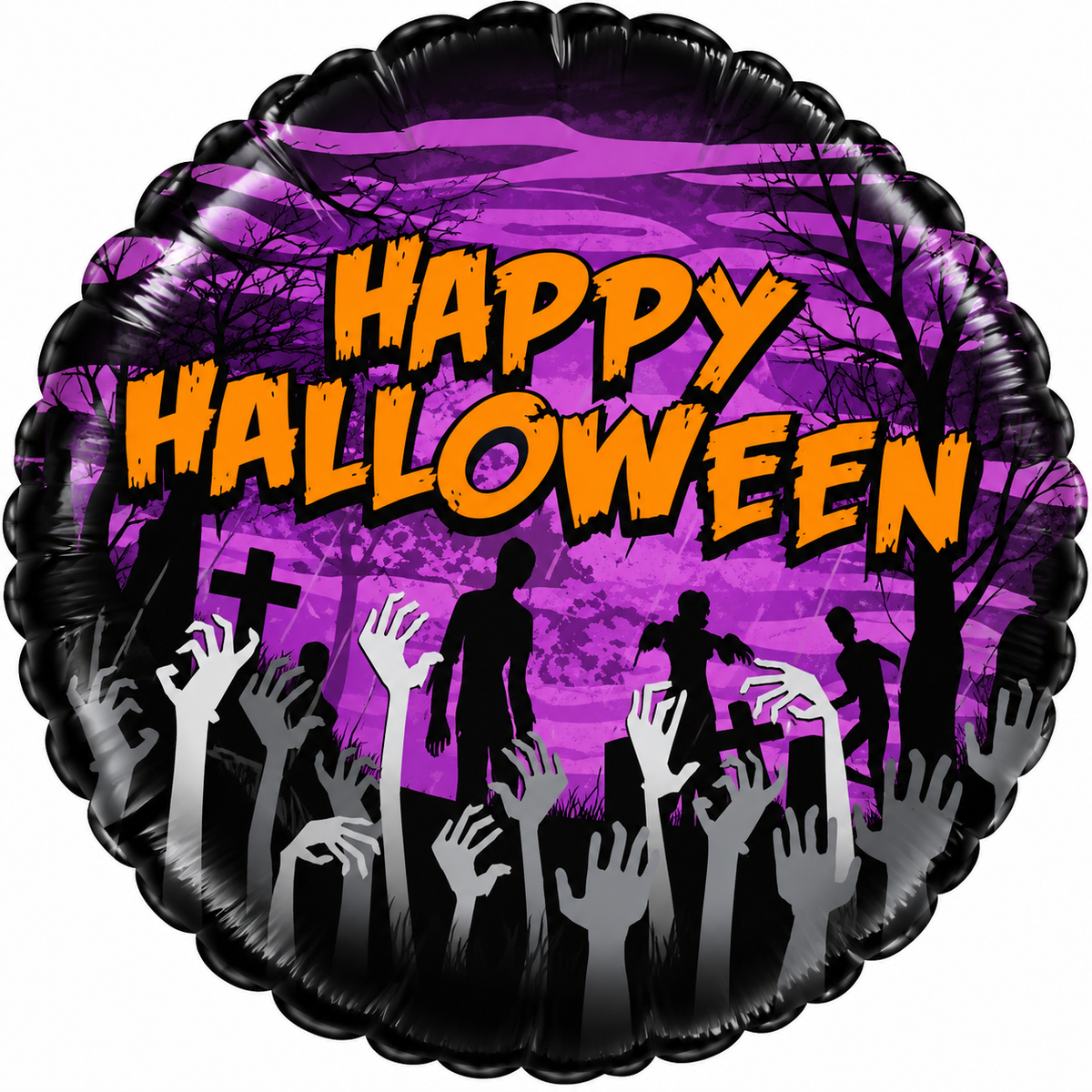 45 cm-es fólia lufi Happy Halloween zombi