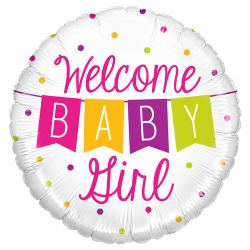 53 cm-es fólia lufi Welcome Baby Girl