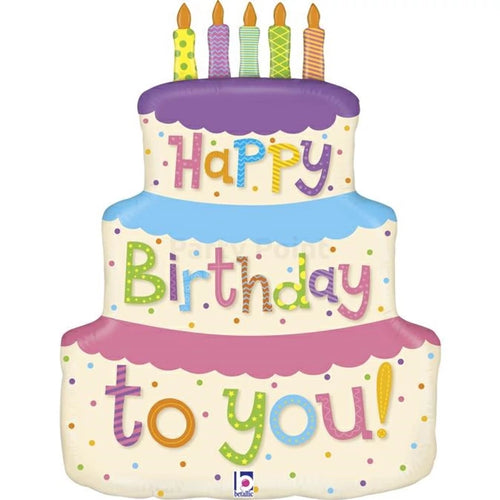 60 cm-es fólia lufi Happy Birthday to you torta