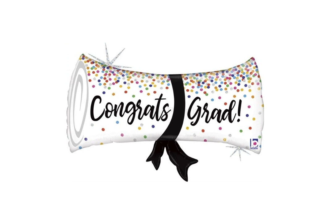 80 cm-es fólia lufi Happy Congrats Grad konfettis
