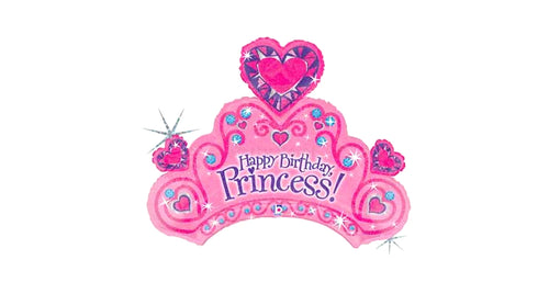 80 cm-es fólia lufi Happy Birthday Princess tiara