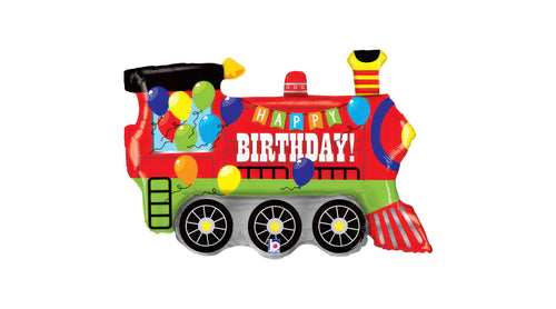 85 cm-es fólia lufi Happy Birthday party vonat