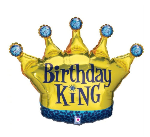 90 cm-es fólia lufi Birthday King korona