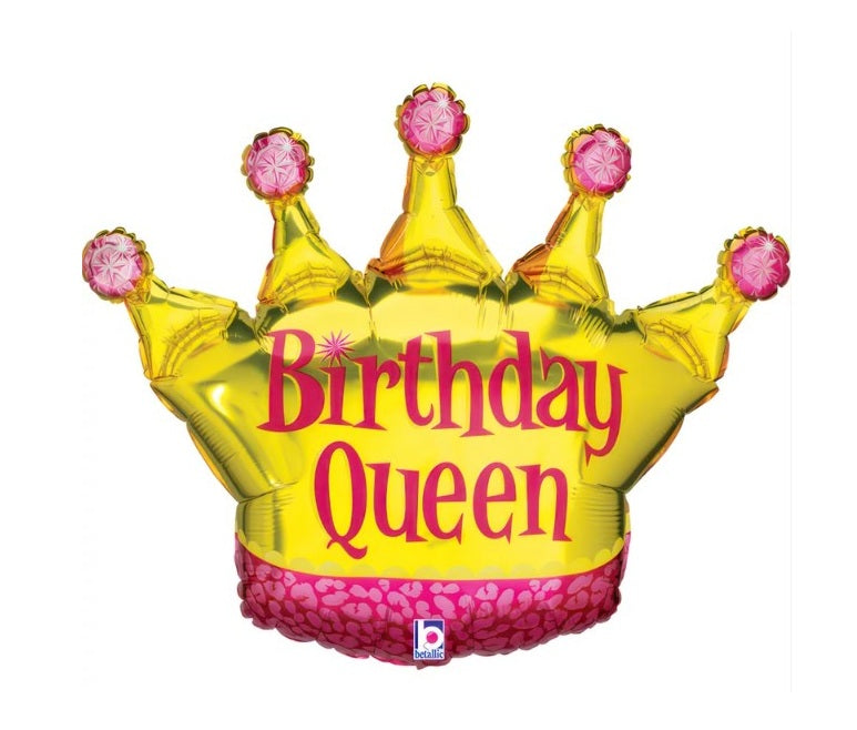 90 cm-es fólia lufi Birthday Queen korona