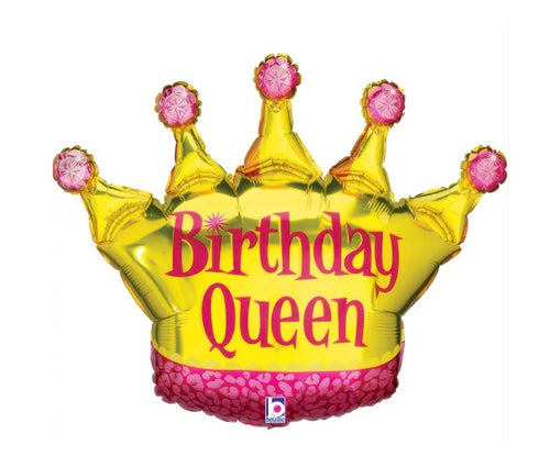 90 cm-es fólia lufi Birthday Queen korona
