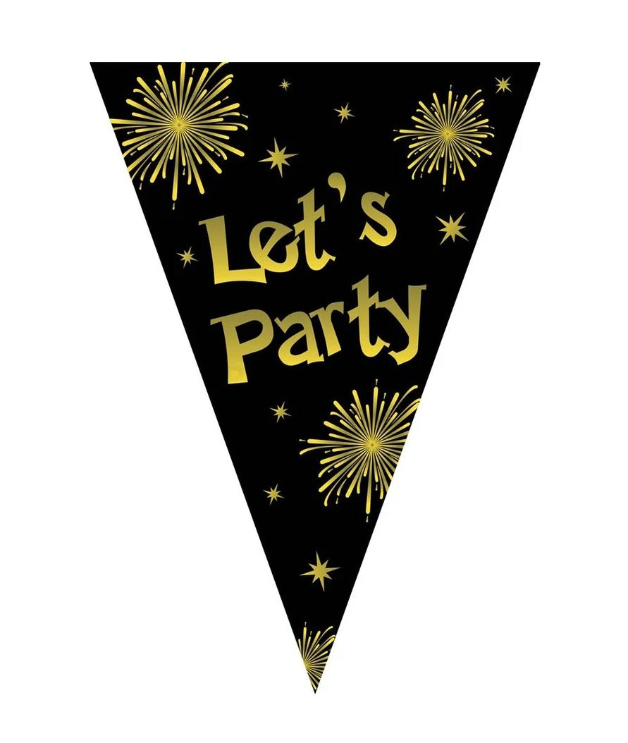 Let's Party feliratos zászlófüzér