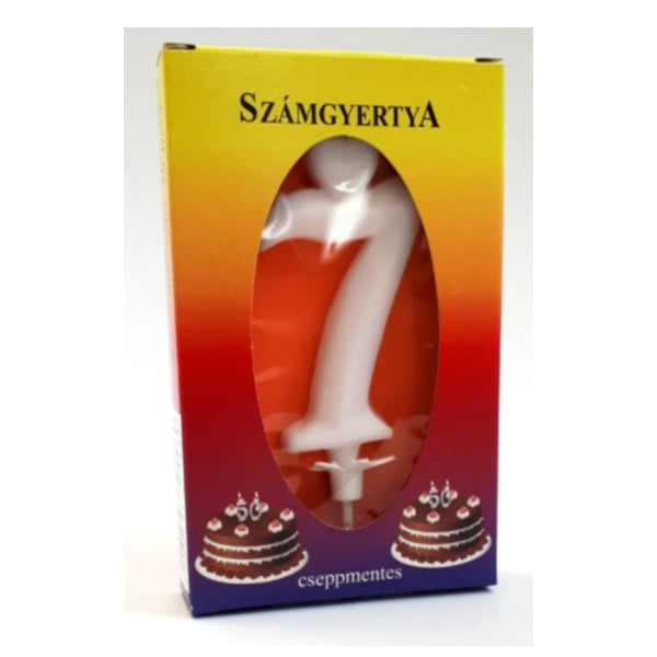 Számgyertya tortára, fehér 7